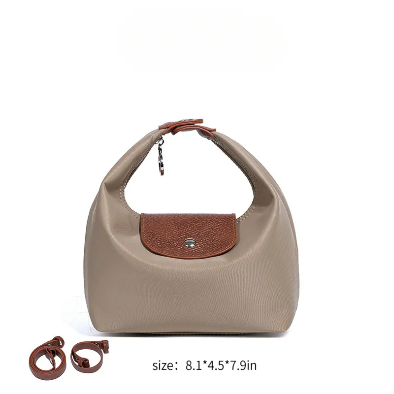 Minimalist Crescent Bag for Women, Lightweight Nylon Shoulder Purse with Adjustable Strap, Casual Everyday Handbag