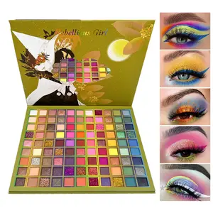 99 Color Artistic Eyeshadow Palette, Avocado Gold Foil Case, Matte Finish, High Pigment, Powder, Perfect for Beginners & Professionals