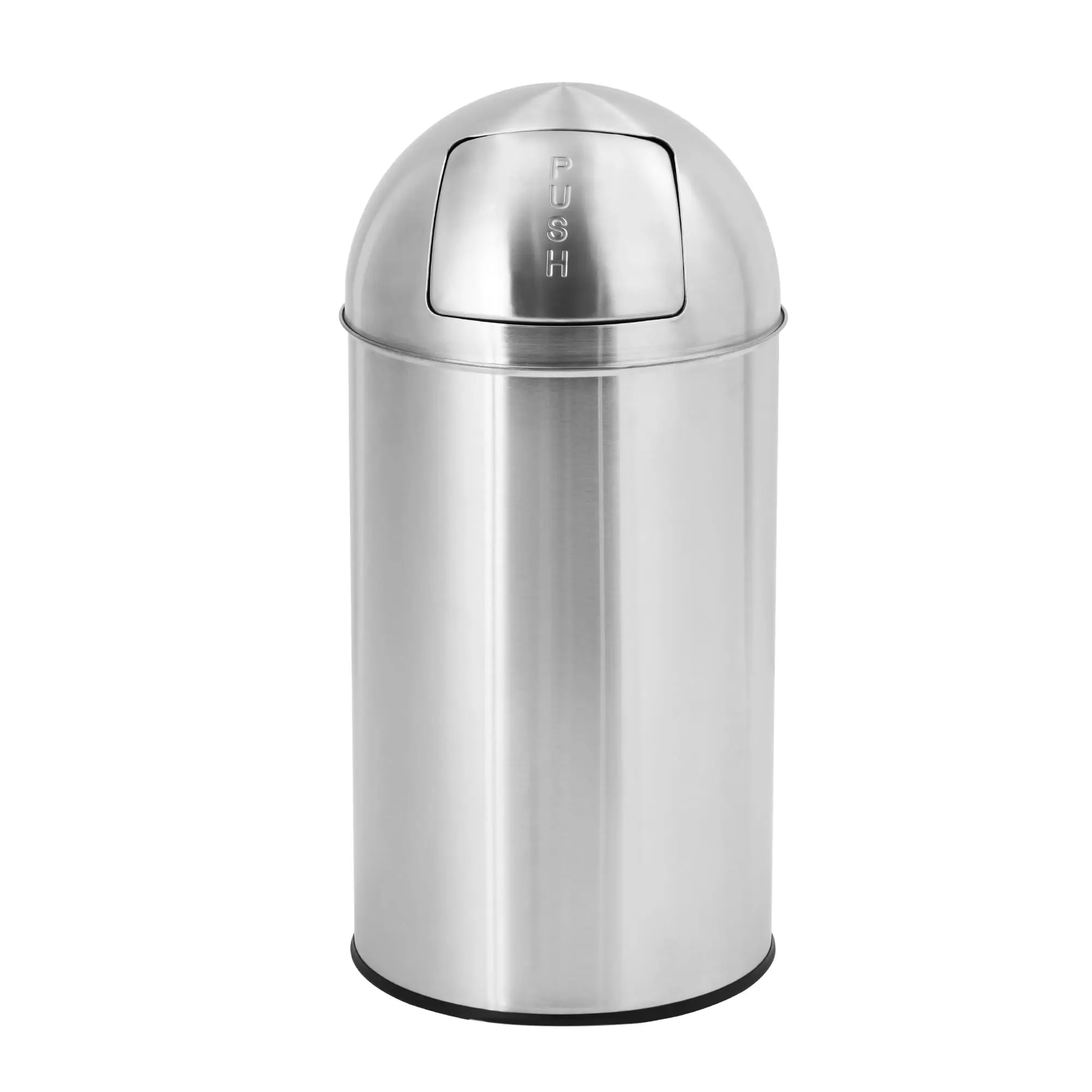 GARVEE Cylindrical Commercial Trash Can in 18 Gallon/70 L and 13 Gallon/50 L Sizes with Fingerprint-Proof Stainless Steel, Push Lid, Heavy-Duty Tall Design, and Removable Inner Bucket for Outdoor and Commercial Use