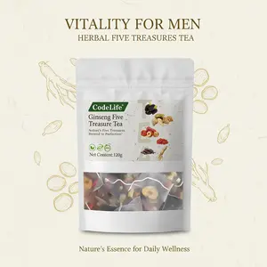 Natural Herbal Five Treasure Tea , Ginseng Wolfberry Red Jujube Mulberry Combination Tea Daily Vitality Health Kidney Tea