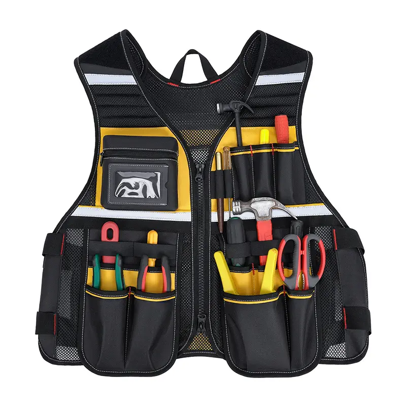 Tactical Tool Vest for Men, Heavy Duty Oxford Cloth Work Vest with MOLLE System, Waterproof & Wear-Resistant Outdoor Fishing Hiking Airsoft Hunting Gear, Adjustable Multi-Pocket Utility Vest