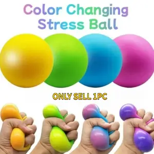 Slow Rebound Color-Changing Calming Stress Ball, Adult Relaxation Toy, Large Soft Squeeze Ball, Elastic Stress Relief, Anxiety Relief Gift