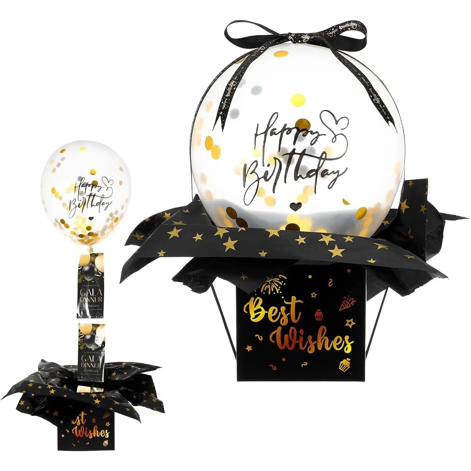 Birthday  Pull Box, Funny  Balloon Box for   Happy Birthdays Intresting Gifts Set for Men Women Girlfriend   Wife Sister(Black)