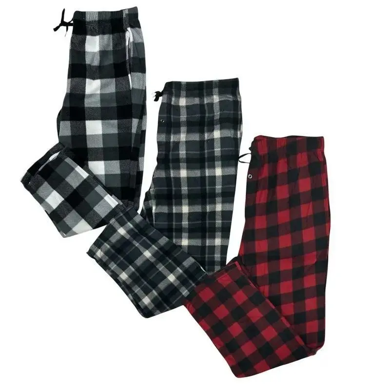 Men's 3-Pack Plaid Flannel Pajama Pants Soft, Cozy Sleepwear for Autumn/Winter - Menswear  Fabric Classic Horror Sleep Festive Cotton Set Women Stretch Pajama Set Short