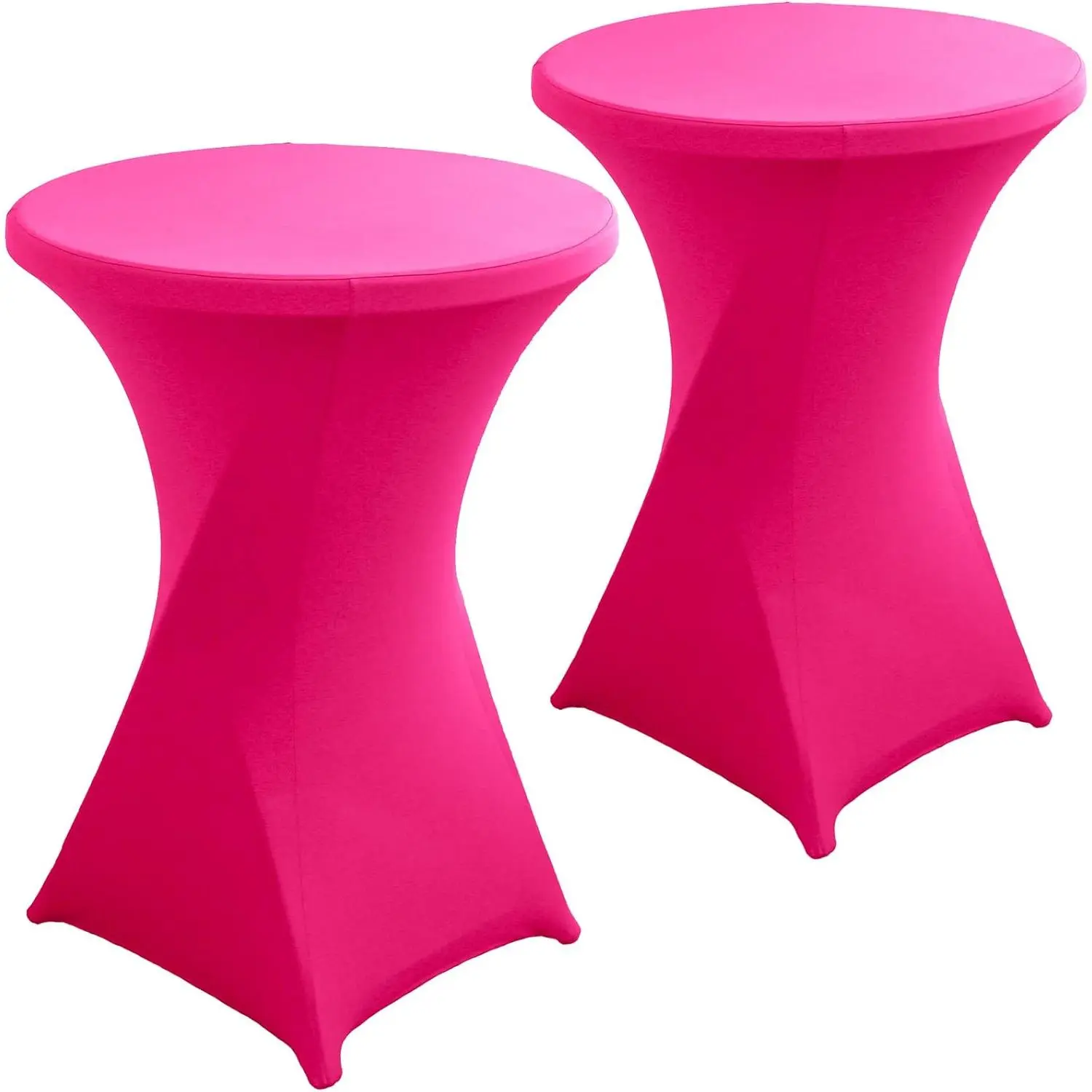 Cocktail Table Covers - Spandex Round High Top Tablecloth - 2 Pack 32x43 Inch Magenta Stretch Fitted Highboy Table Cover Cloth for Wedding, Party, Banquet, Event