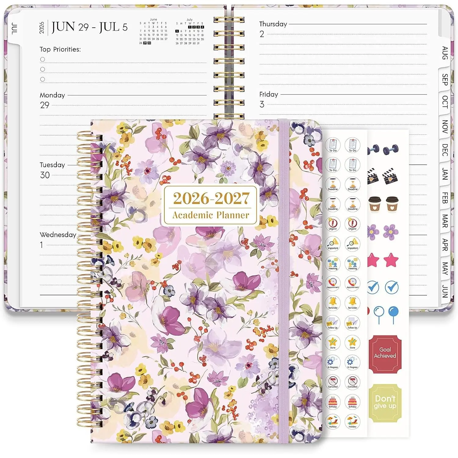 Academic Planner 2026-2027,  Monthly Planner 2026-2027, 12 Months Daily Weekly Planner with Tabs for Student Teacher, A5 (6.1" x 8.5") Planner 2026 for , Office, School Supplies
