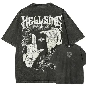 Alucard Hellsing Hand Signs Shirt, Manga Tee Mineral Wash T-Shirt, Vintage Inspired, Anime Gift Tee, Y2K Shirt