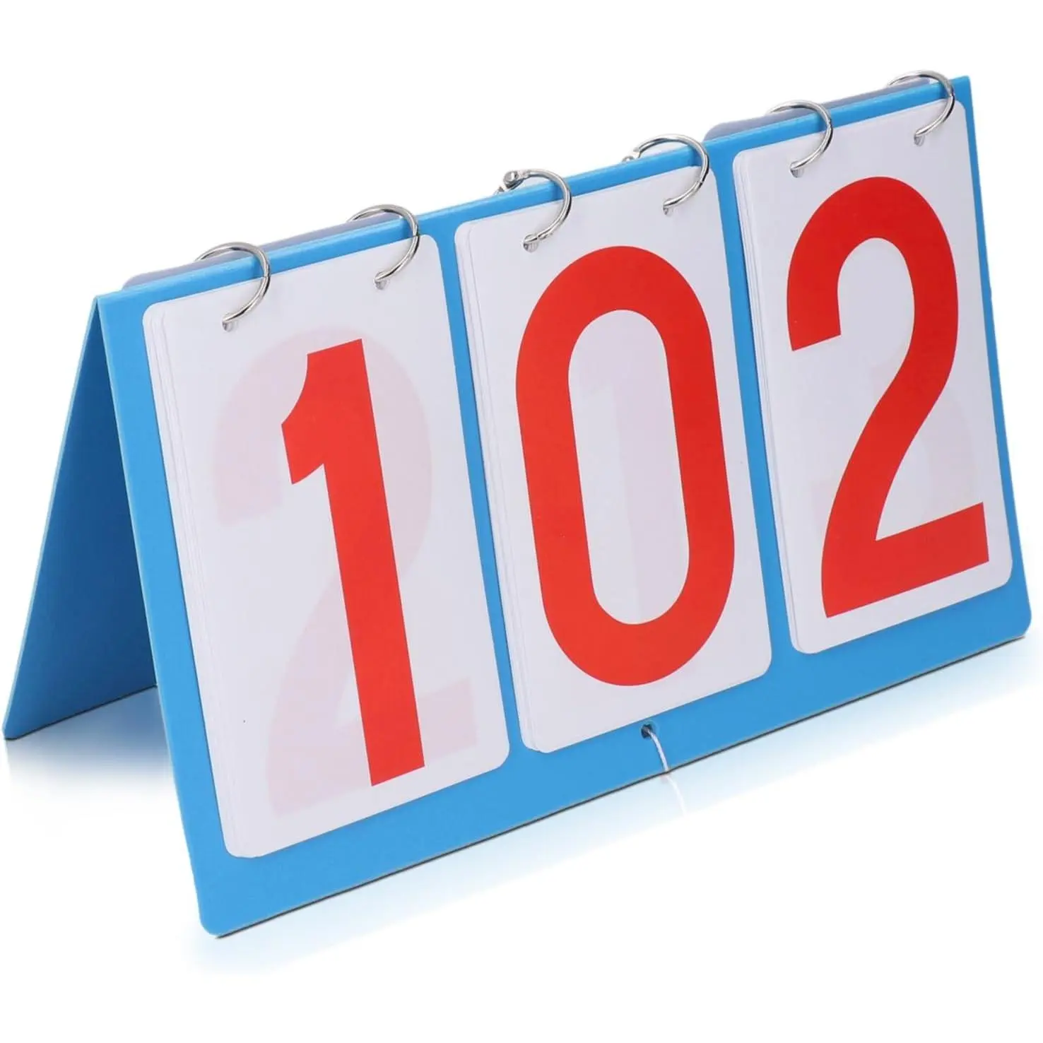 3 Digit Dual Sided Tabletop Flip Scoreboard, Portable Manual Cardboard Score Keeper Flipper for Basketball Volleyball Table Tennis Competitive Matches