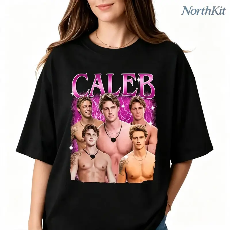Unisex Oversized Vintage Graphic T Shirt Love Island Caleb Fan Favorite Inspired Print Short Sleeve Loose Fit Tops with Reinforced Stitch Soft Breathable Crew Neck Casual Sport Tee, Oversized T Shirt, Round Neck, Streetwear, T Shirts, Sporty Chic