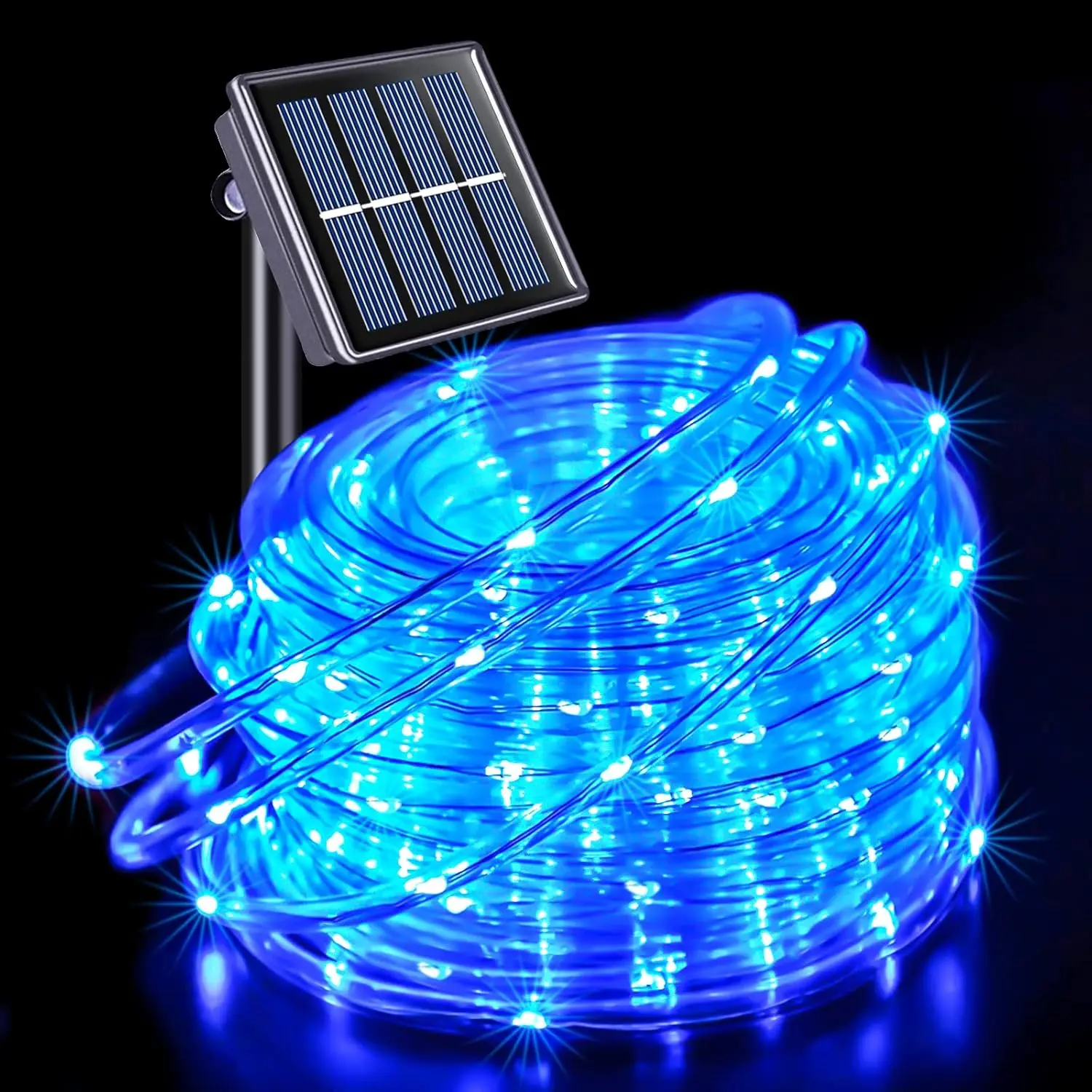200 LED Solar Rope Lights Outdoor, 72ft IP65 Waterproof Pool Lights with 8 Modes, Blue Christmas Lights for Trampoline Fence Yard Walkway