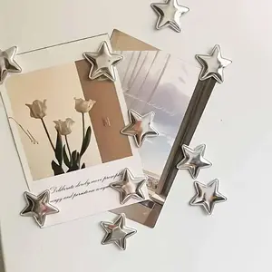 10 Pcs Silver Star-Shaped Decorative Fridge Magnets, Refrigerator Magnets Set, Refrigerator Decorating Magnets, Perfect for Adorning Refrigerators, Offices and Homes, Kitchen and Office Decor, Fridge Organization