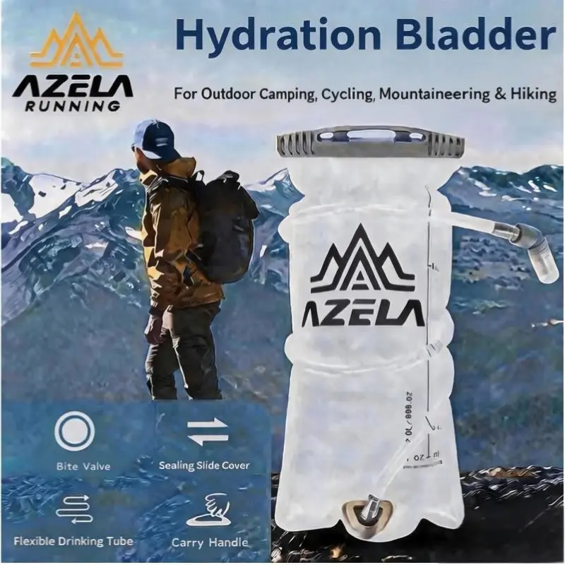 AZELA 1.5L Leak-Proof Food Grade Hydration Bladder, Hydropack Water Reservoir Replacement Pouch for Outdoor Hiking, Cycling, Running, Trekking, Mountaineering, Skiing, Home Supplies Storage Bags