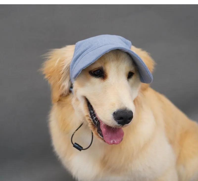 Pet Dog Cap with Ear Holes Adjustable String Dogs Cats Outdoor Peaked Cap Cat Summer Sport Hat For Puppy Small Medium Large Dogs