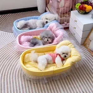 Washable Pet Bed Set, All-Season Soft Pad Cat Cave Dog Sofa, Comfort Princess Dog Chair, Ideal Gift for Eight Festivals