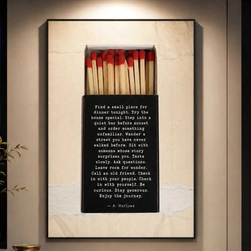 Eat at Local Anthony Bourdain Matchbox Quote Print, Kitchen Quote Wall Art, Bourdain Poster, Vintage Kitchen Decor, Restaurant Wall Art, Foodie Gift, Chef Gift, Signed Poster, Scripture Print, African American Art, Culture Poster, Wall Decor