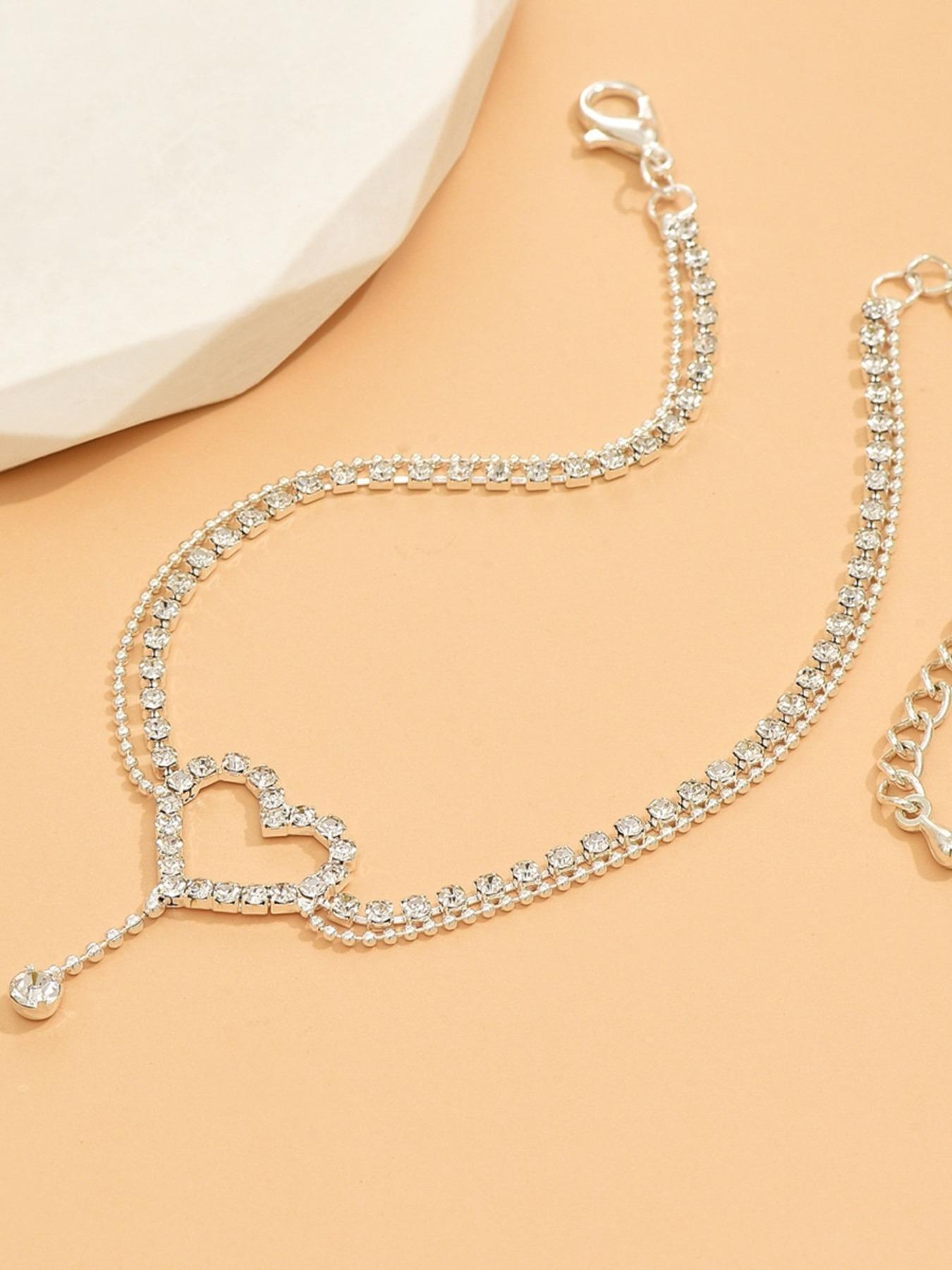 Simple Heart Design Anklet, Fashionable Jewelry for Women & Girls, Trendy All-match & Exquisite Jewelry for Birthday Gift, Dainty Layered Anklet