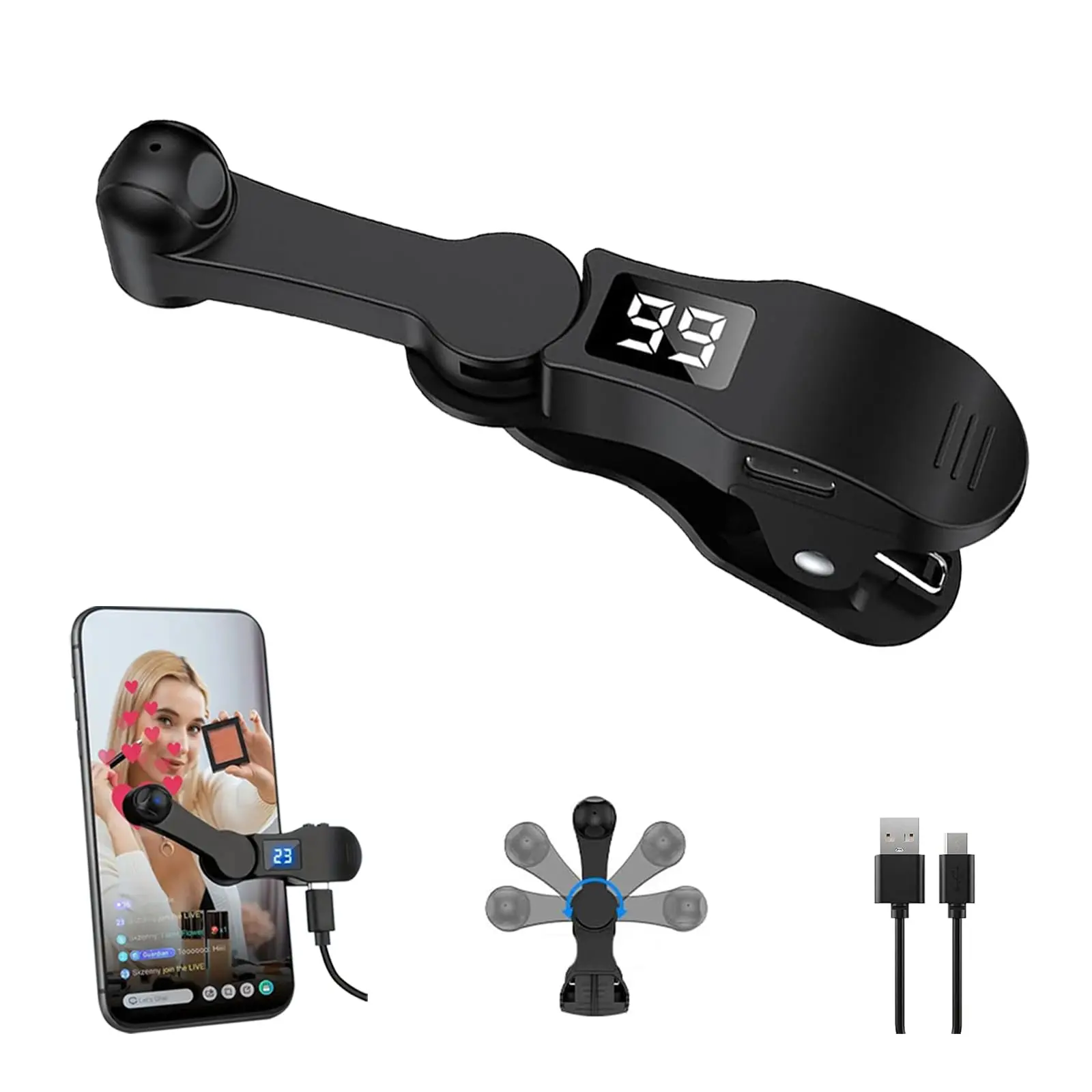 Reward Task Auto Clicker for Android & iOS Phones - Silent Operation, 108 Speed Settings, LED Display, USB Powered, Ideal for Gaming & Live Broadcasting