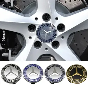 Mercedes-Benz 4-Piece Short Center Cap Set, Compatible with A/b/c/e/s-Class Models, Ideal for C200l Glc Glk Cla Accessories