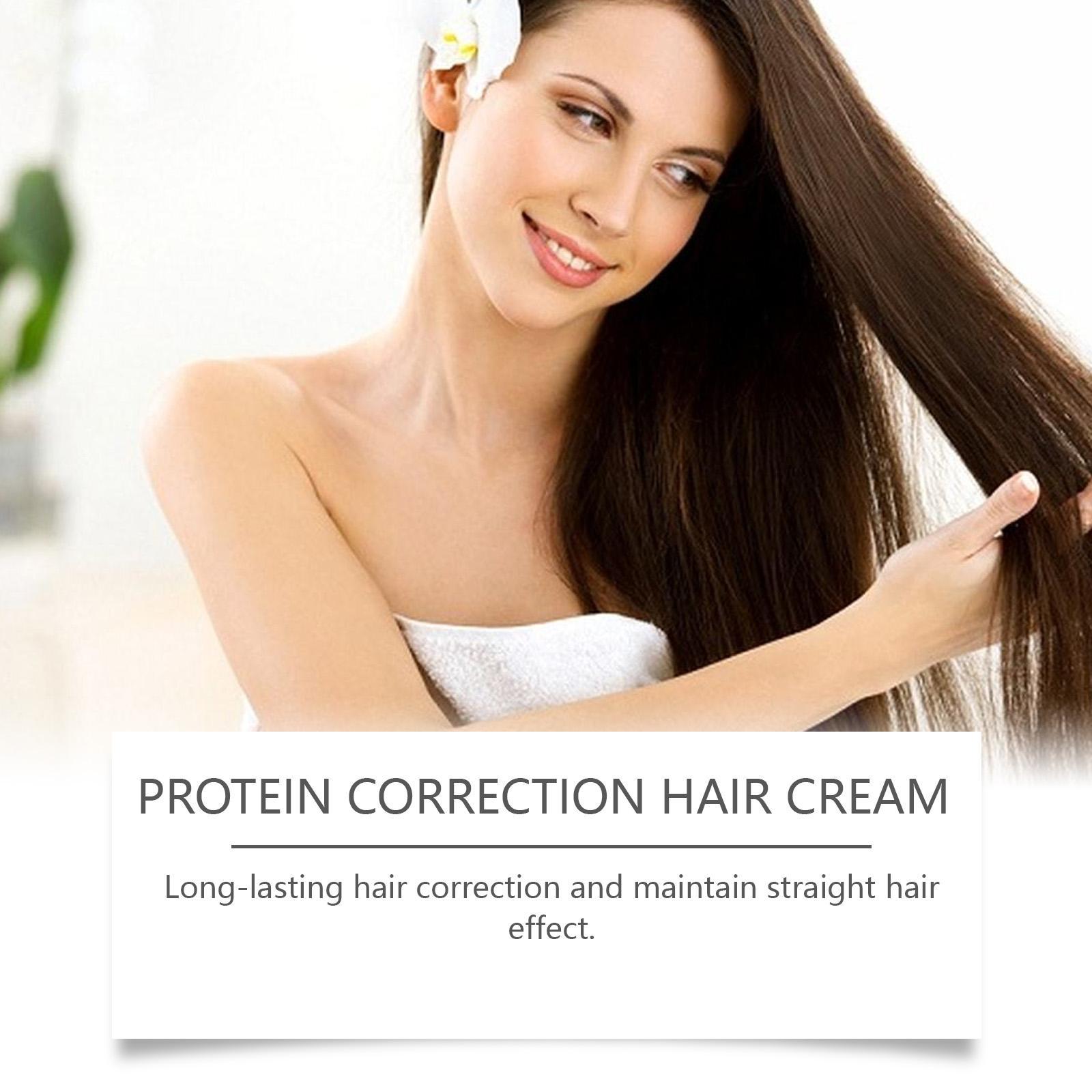 Anti-Frizz Hair Smoothing Cream - Protein Treatment for Damaged & Dry Hair - Achieve Salon Straight Hair in Minutes