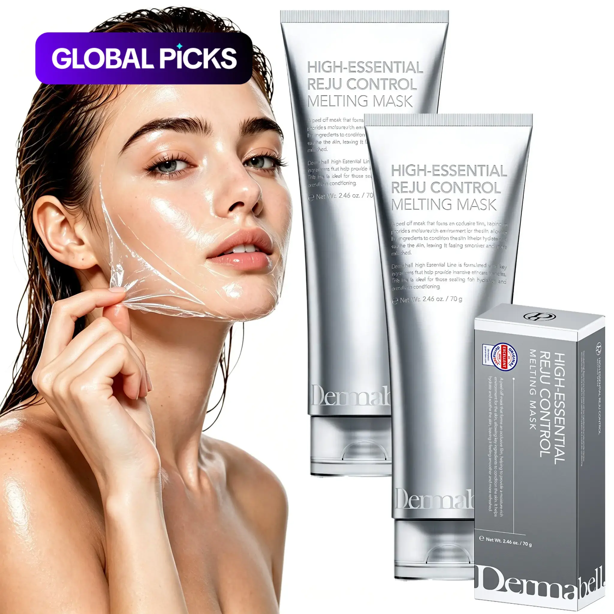 Dermabell Collagen Peel‑Off Mask 140 g, Hydrating and Moisturizing Collagen Facial Mask, Overnight Sleeping Mask for Glow‑Boosting, Glowing Facial Mask, Oil Control and Skin Repair for Dry, Dull and Tired Skin, Korean Skincare #GLOBAL PICKS