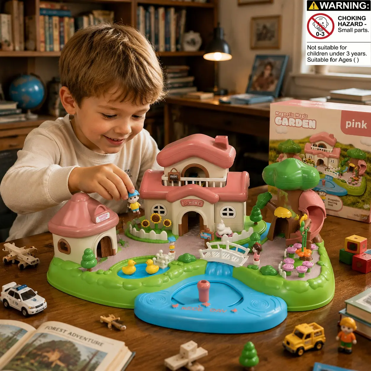 Magnetic Role-Play Game for Kids, Dreamy Garden Castle Princess Doll House Model, Realistic Magnetic Toy, Unisex Gift Idea