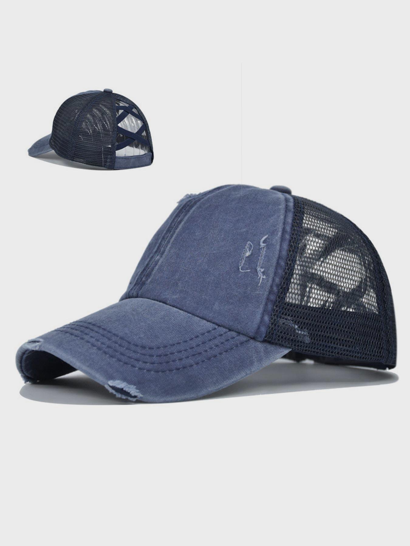 Women's Pony Hat, High Ponytail, Girls' Messy Bun Caps, Camouflage Bad Hair Day Adjustable Dad Hat, Stylish Trucker Hat.