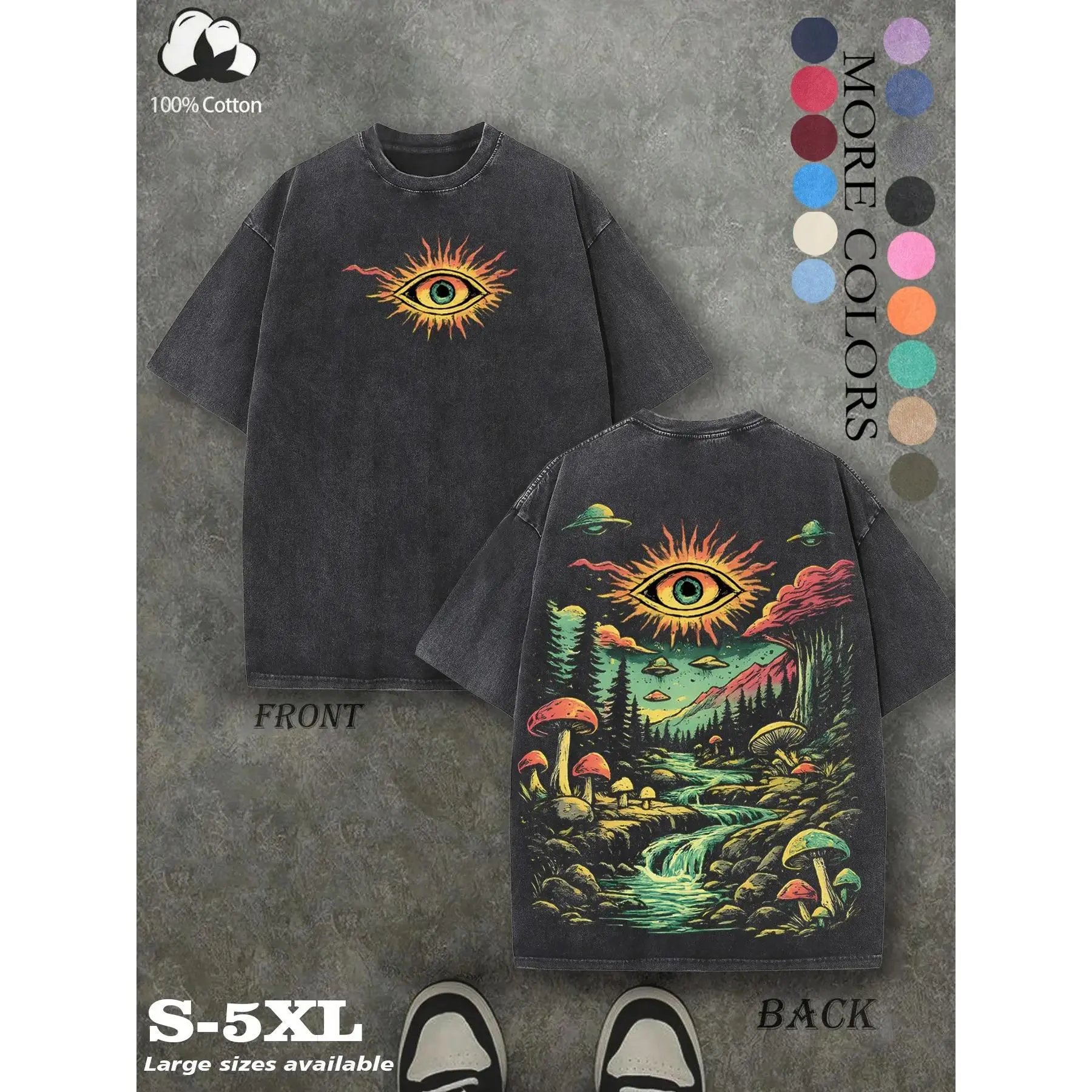 Retro-inspired, water-washed, heavyweight, relaxed fit, Loose, Graphic T-shirt for men and women, perfect for fans of alternative metal band tours, streetwear, gifts for vintage music enthusiasts, retro streetwear, casual, and commute