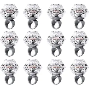 Flashing Led Light up Rings Bachelorette Party Favors Toys Grow in The Dark Party Suppiles Diamond Bling Rings for Birthday Weddings Bridal Shower Decorations (pcs)