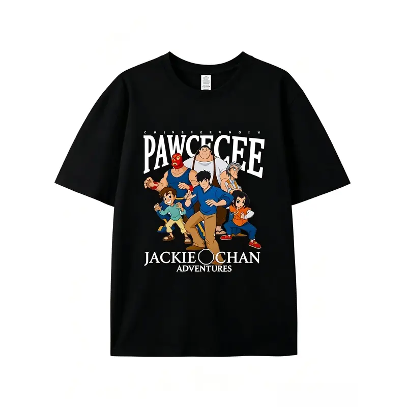 Jackie Chan Adventures Graphic T-Shirt Men Women Oversized Vintage 90s Cartoon Anime Streetwear Tee Retro Cartoon Core Top