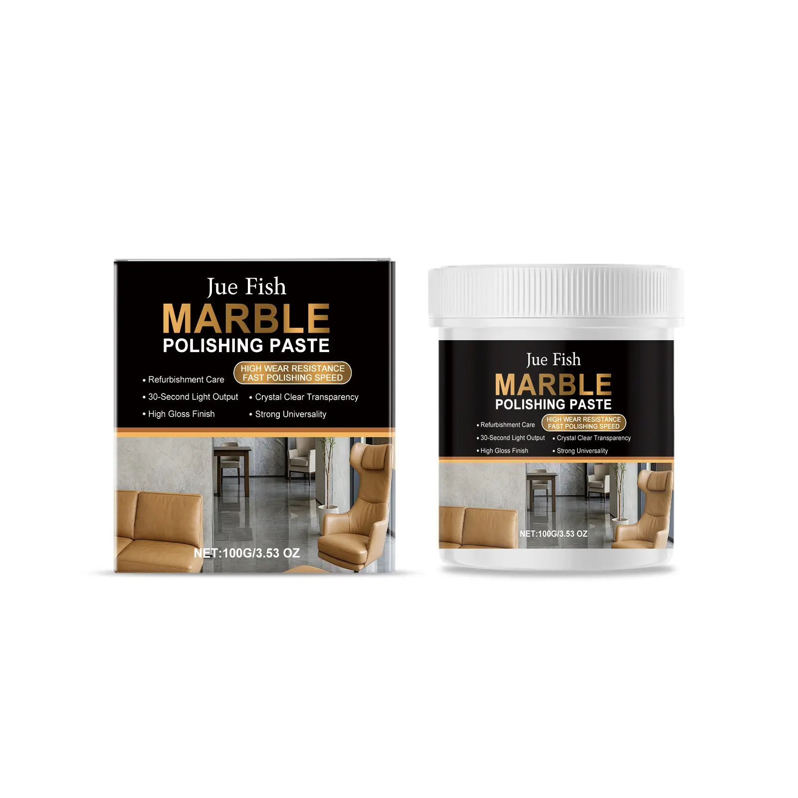 Marble Polishing Paste - Pure Concentrated Home Cleaner with Isopropyl Alcohol & Microfiber Cloth, for Kitchen Quartz Countertops, Tiles & Glass, Removes Scratches, Decontaminates, Brightens & Nourishes (Nano Crystal Plating Agent Included) Household