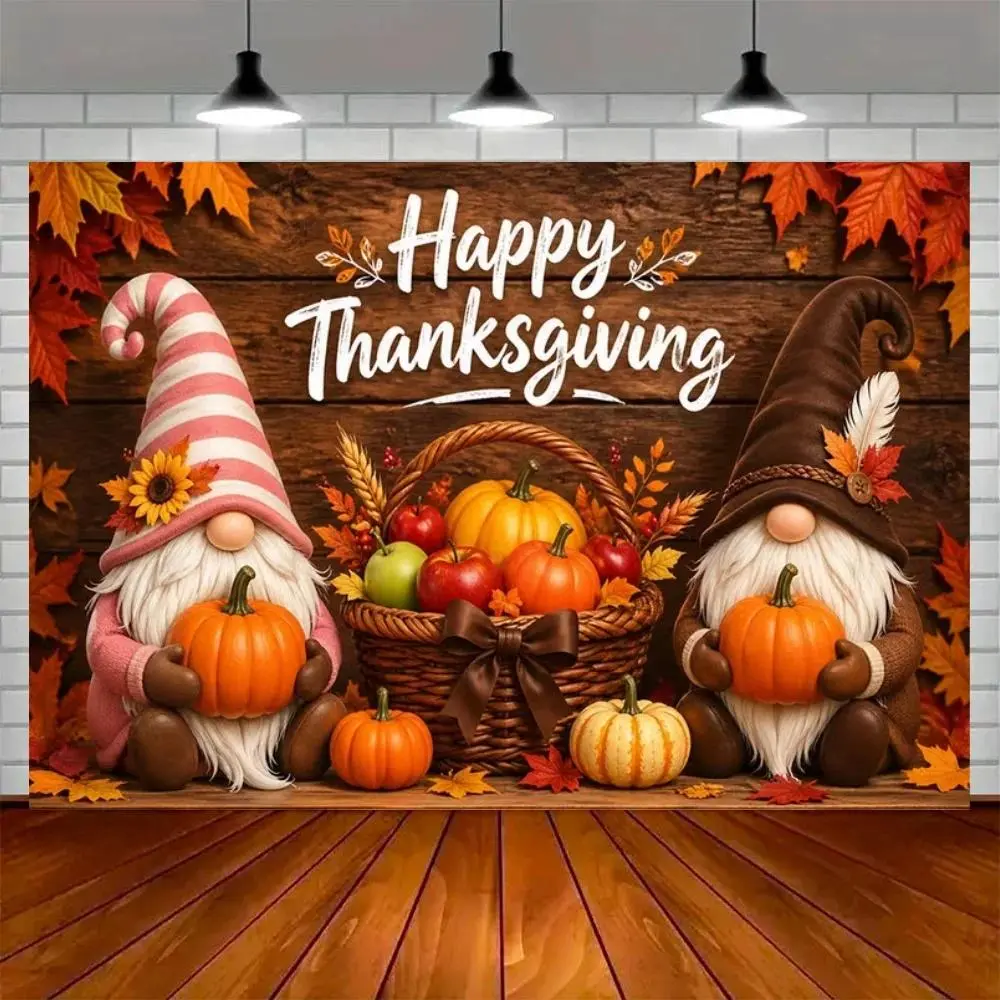 Wall backdrop Thanksgiving Theme Party Decoration Background Pumpkin Turkey Maple Tree Autumn Scenery Backdrop Room Wall Hanging Banner Prop