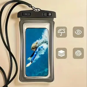 Waterproof Phone Bag, 3D Design, Thick Shell Friendly, Transparent Plastic Dry Bag, Fits 8 Inch Smartphones, with Strap, Ideal for Beach, Cruise, Travel