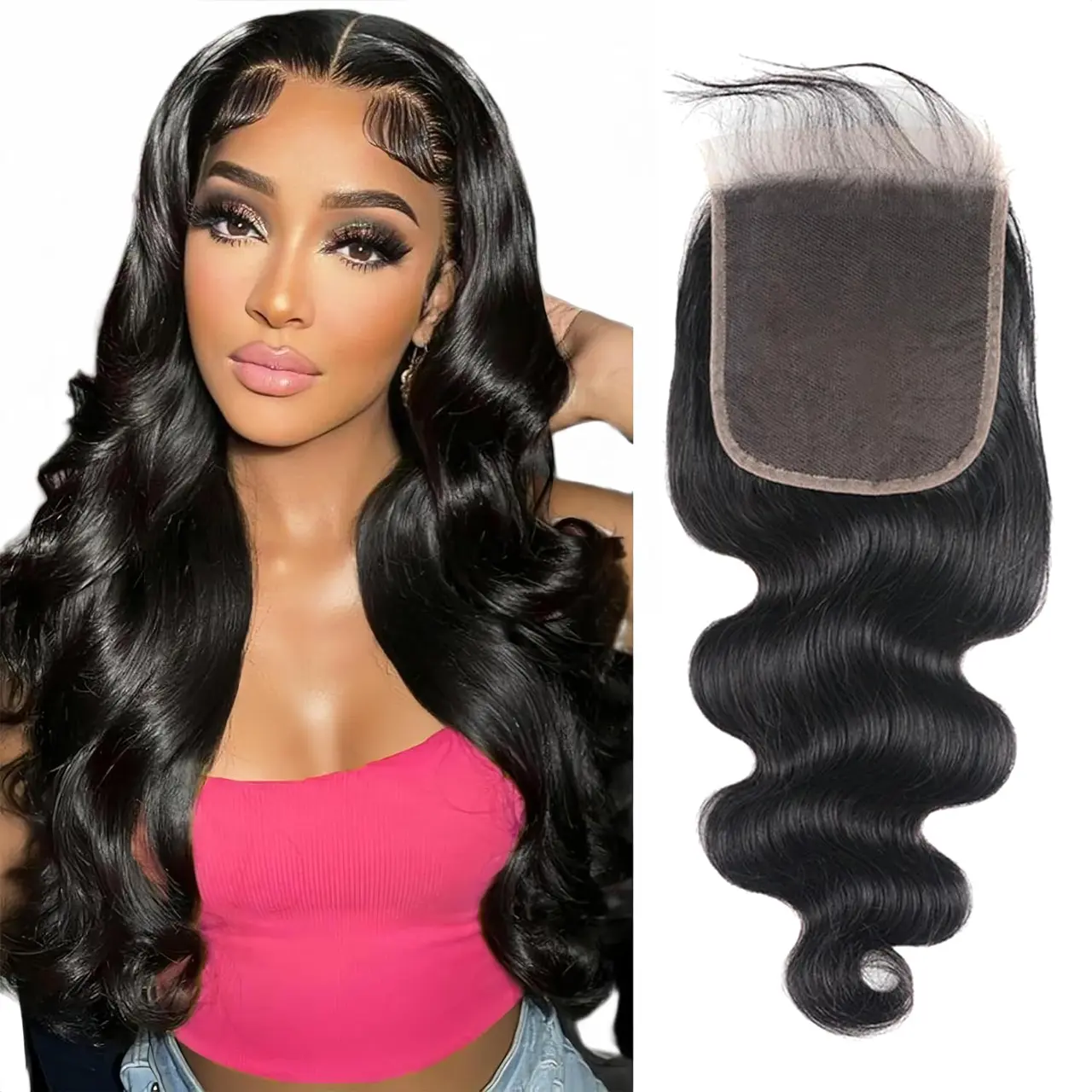 Charmanty Hair HD Lace Closure 2*6/ 4*4/5*5/ 13*4 Frontal Body Wave/ Straight/ Deep Wave 100% Human Hair 0.095mm Ultra-thin Invisible SKINLIKE HD Front Lace Closure Human Hair Pre Plucked Hairline Natural Black Closure #TikTokShopSummerSale