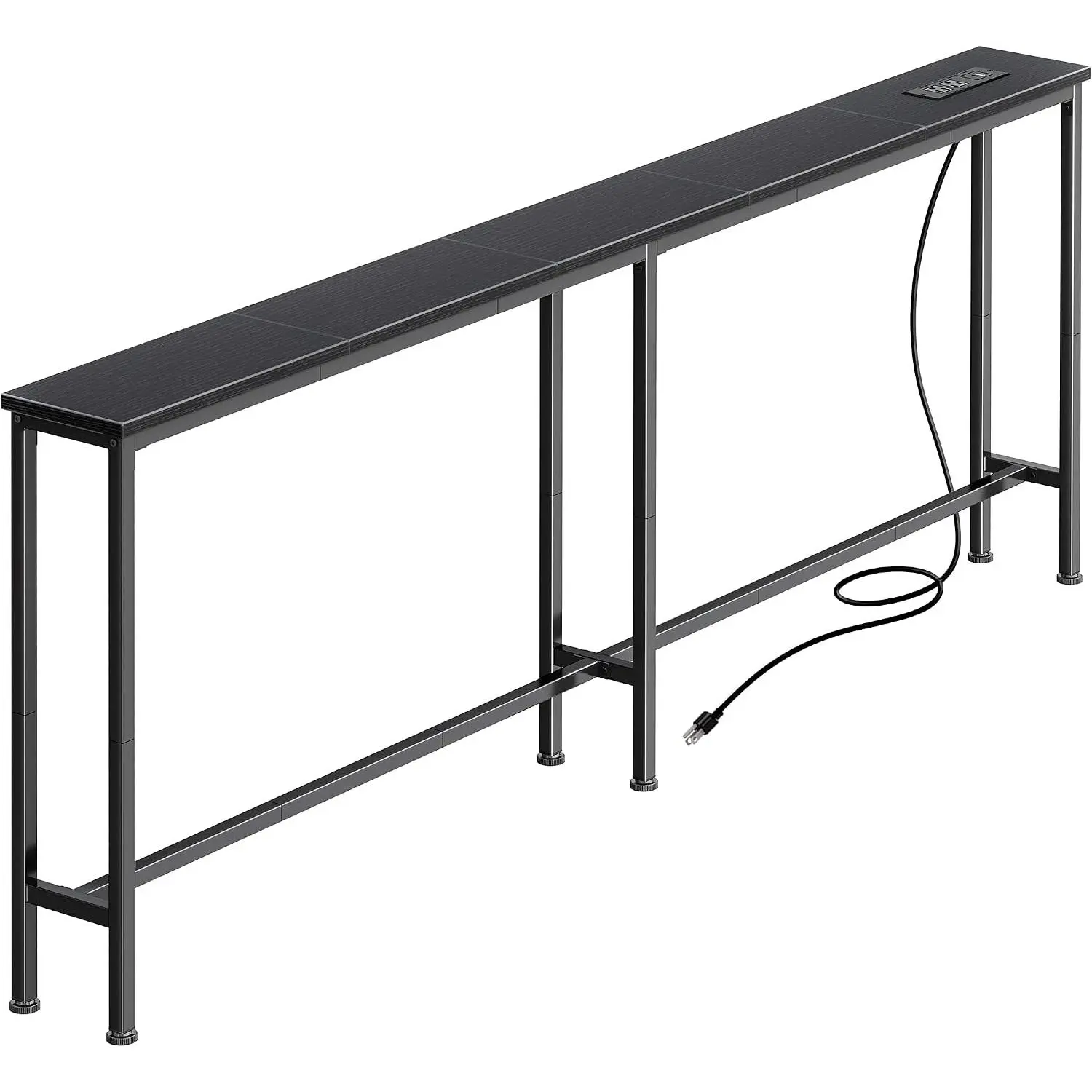 63 Inch Console Table, Skinny Sofa Table with  Station