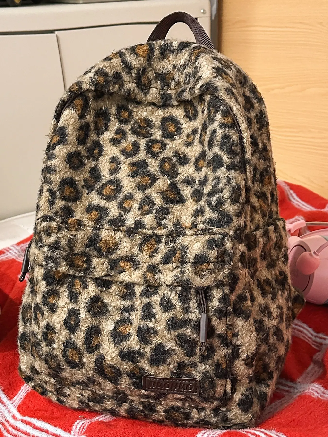 Retro Leopard Print Backpack, Large Capacity Student Bag, Casual Lightweight Commuter Travel Bag, Trendy and Practical Design