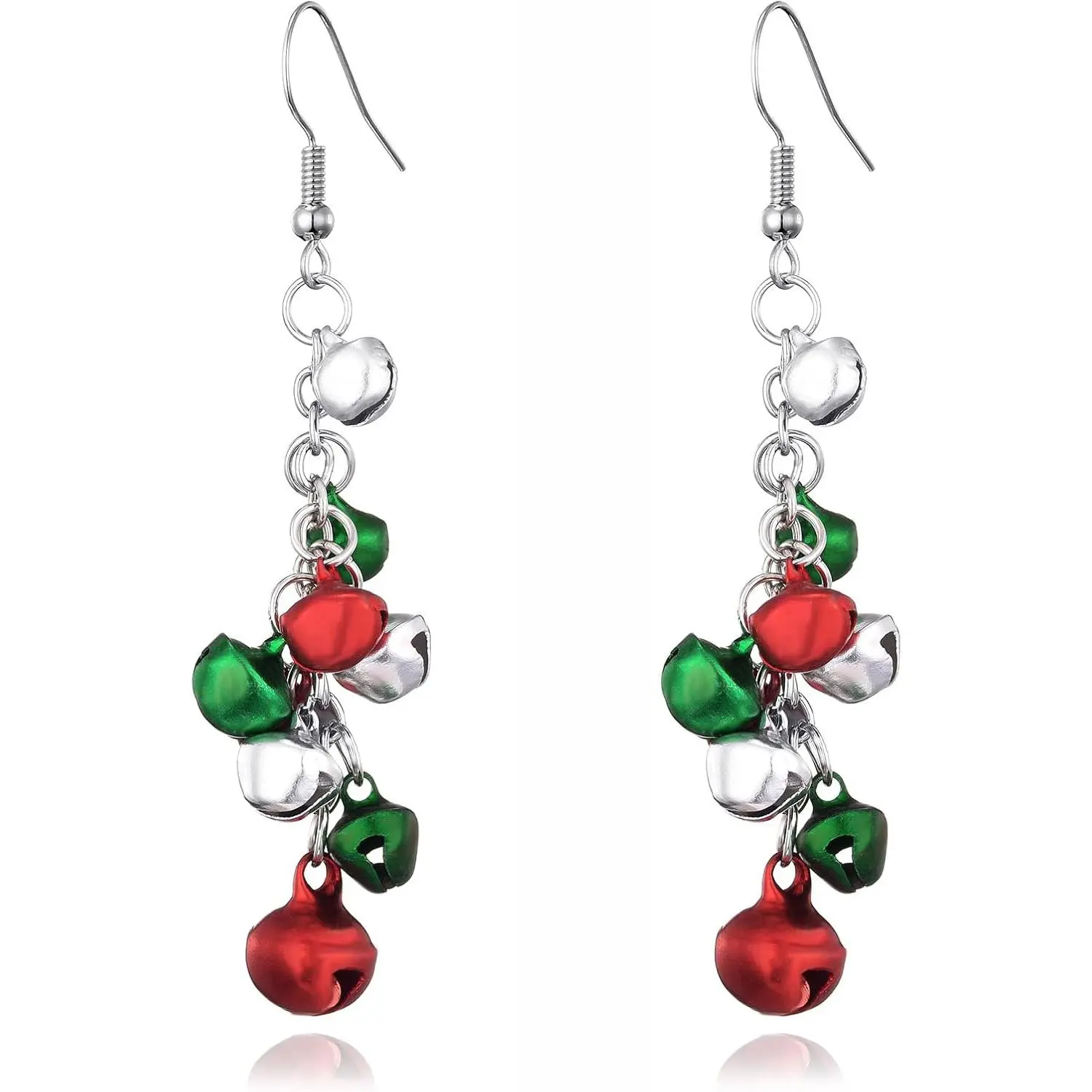 Merry Christmas Earrings Rhinestone Statement Earrings Xmas Tree Bow Bulbs Cane Reindeer Santa Snowman Gingerbread Beaded Drop Dangle Earrings for Women Holiday Festival