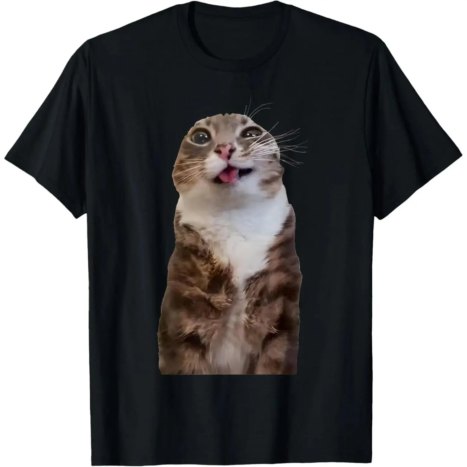 Cotton Graphic Tees Streetwear Gifts Rigby Cat Funny Rigby Cat Meme Rigby Cat Silly Cat Trendy T-Shirt Casual Soft Breathable  XX