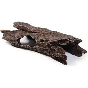 Large Fish Tank Aquarium Decorations Air Bubbler Tree Buddha Temple Ruins Arch Betta Hideout Caves Fish House Reptile Shelter Betta Fish Accessories (Wood A-M)