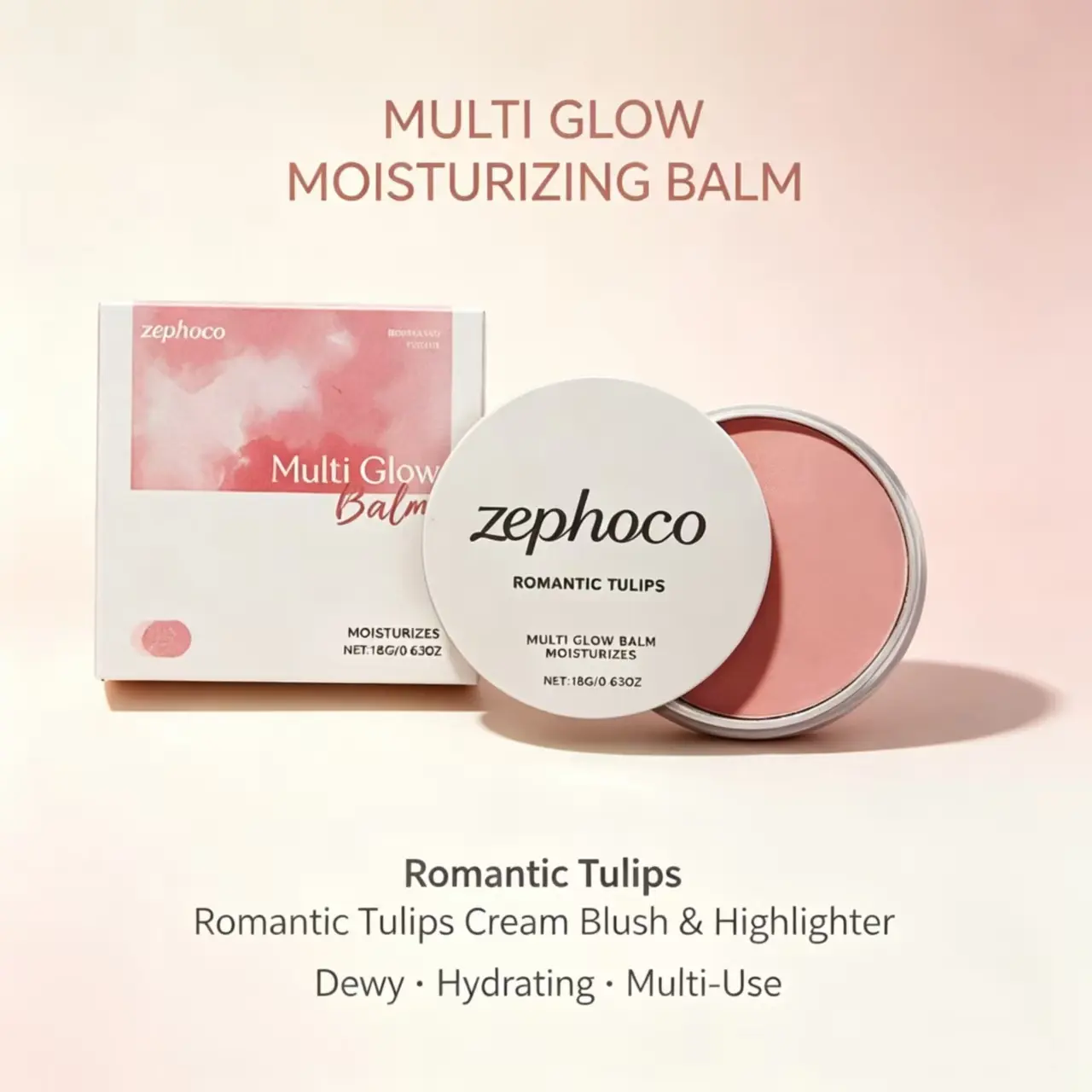 Daily Commute Zephoco Sheer Tulip Blush Balm, Thin Silky Cream Seamless Melting Into Skin Natural Healthy Flush Easy For Makeup Newbies