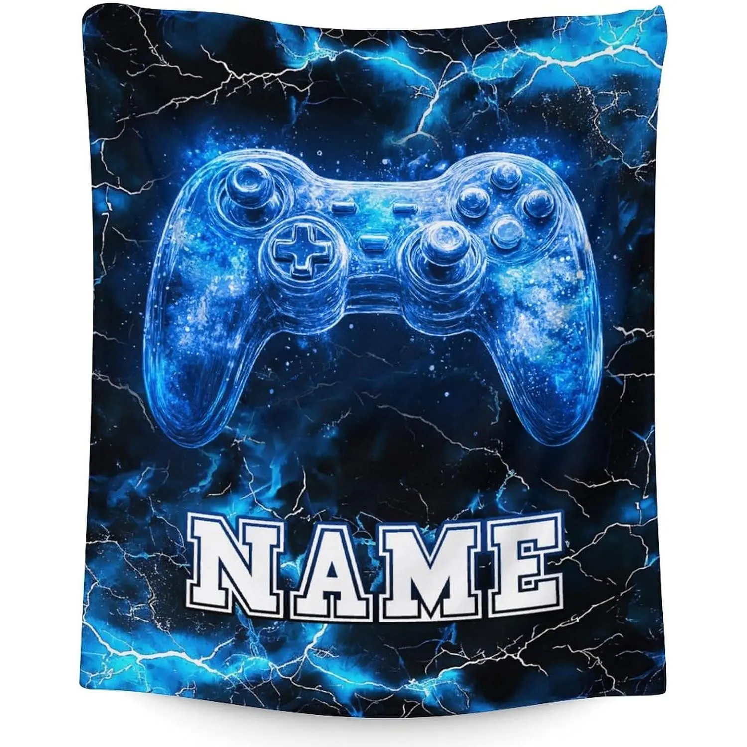 Custom Boys Throw Blanket, Personalized Gamer Blanket for Boys 6-8, Fuzzy Cozy Soft Flannel Throws, Gaming Throw for Sofa Office Trip Chair Room