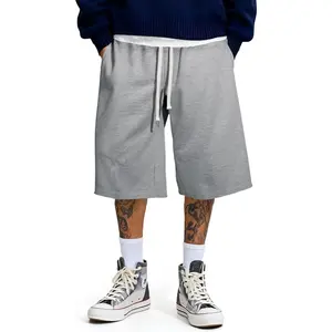2026 Men's Baggy Sweat Shorts Lightweight Under Knee Casual Drawstring Y2K Shorts Loose Fit Gym Shorts