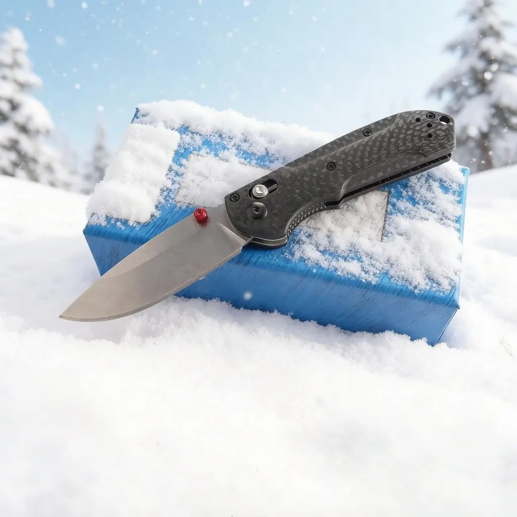 1pc 565 Folding Knife, Carbon Fiber Handle, Multi-Functional Edc Pocket Knife, Lightweight Durable Small Foldable Knife, Camping Hiking Gift
