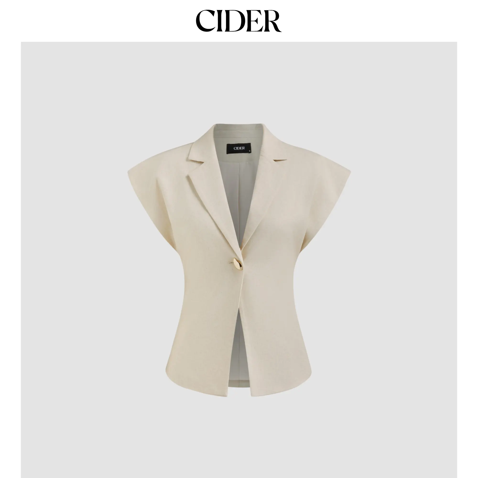 Cider Linen-blend V-neck Dolman Sleeve Blazer Vest