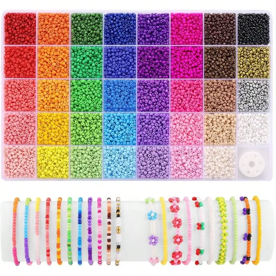 39 Colors 3mm Seed Beads, 9600pcs Small Beads For Jewelry Making, Tiny Craft Beads For Bracelet Making