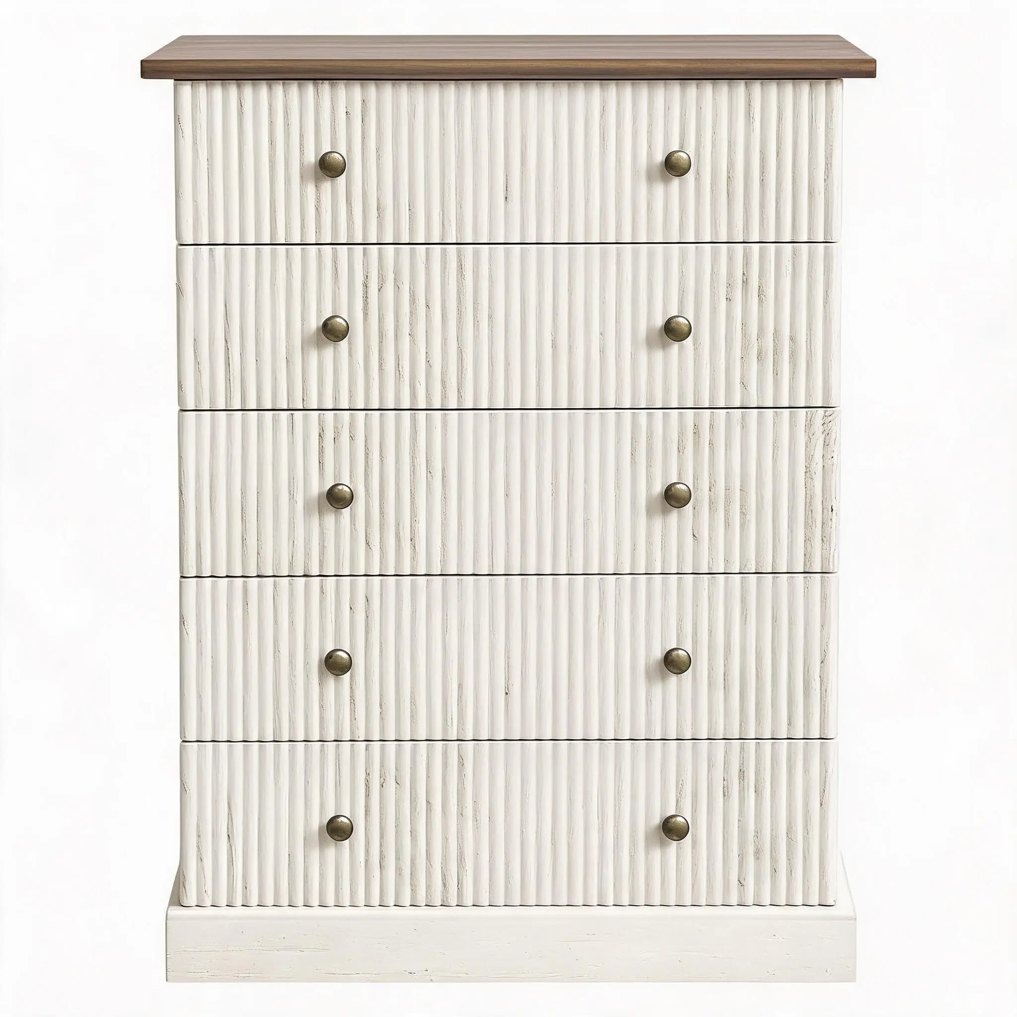 Space-Saving 5-Drawer Tall Dresser for Bedroom – Modern Vertical Chest, Spacious Storage Cabinet – Ideal for Clothes and Home Organization – Contemporary White Wood Finish