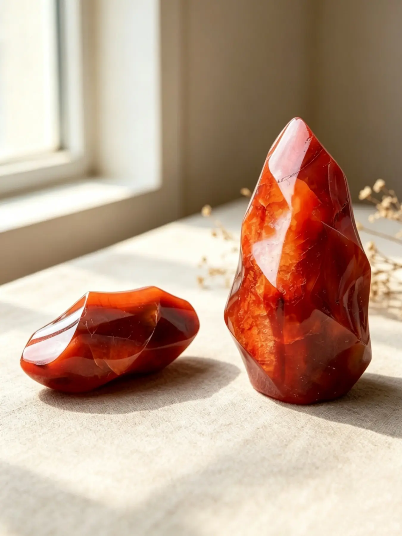 Natural Carnelian Red Agate Flame Free Form Crystal Torch Healing Stone for Meditation Feng Shui Home Decor