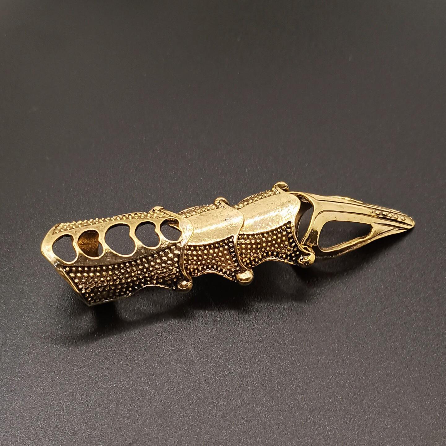 Gothic Skeleton Hand Ring Bracelet – Punk Armor Finger Jewelry for Women