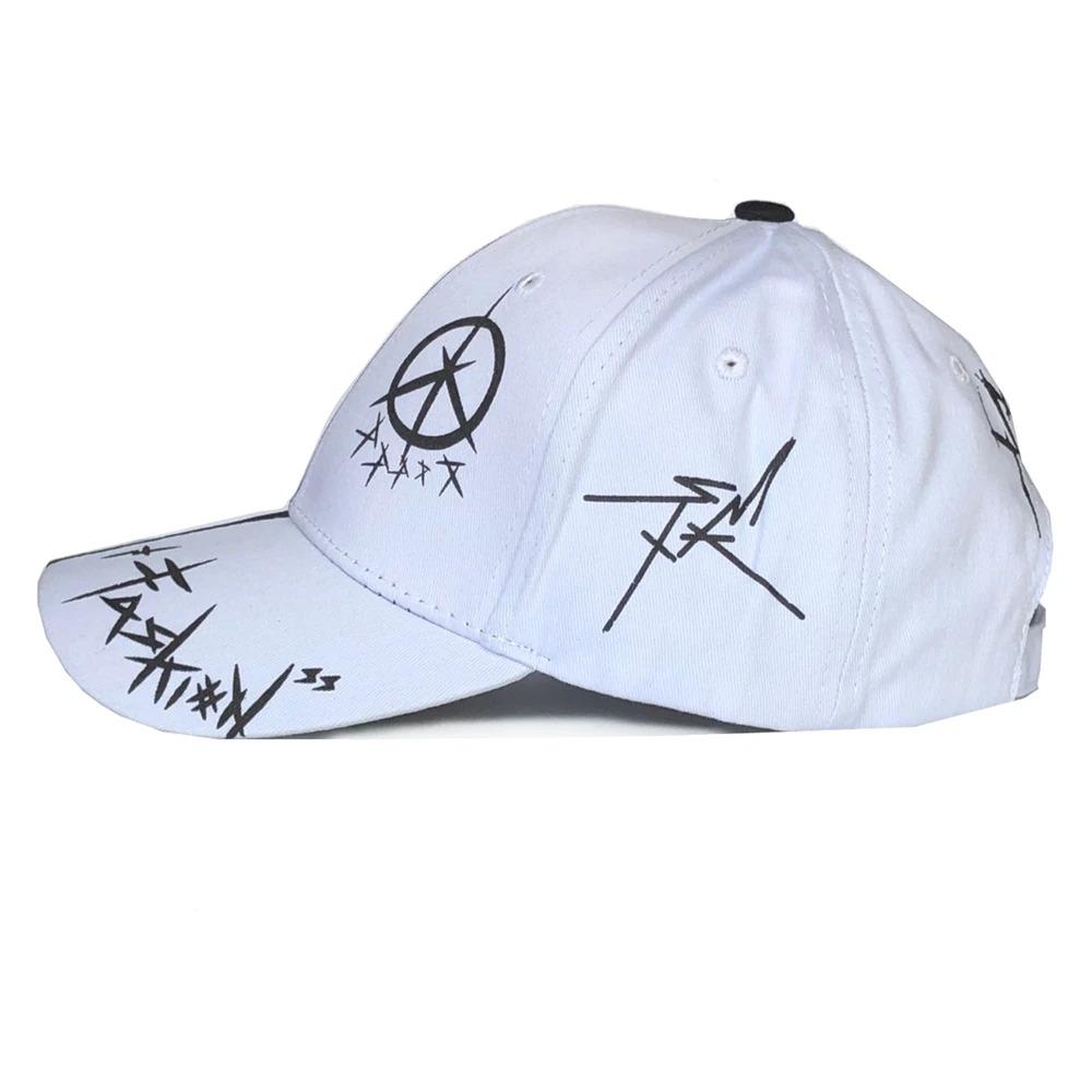 Unisex Baseball Cap Custom Graffiti Black White Patchwork Hip Hop Snapback Hat