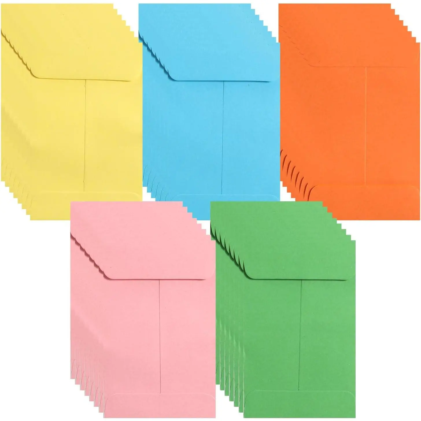 2.4"×3.5" Mini Small Colored Envelopes for Cash Coin Check Budget Items Keys Stamps Seeds