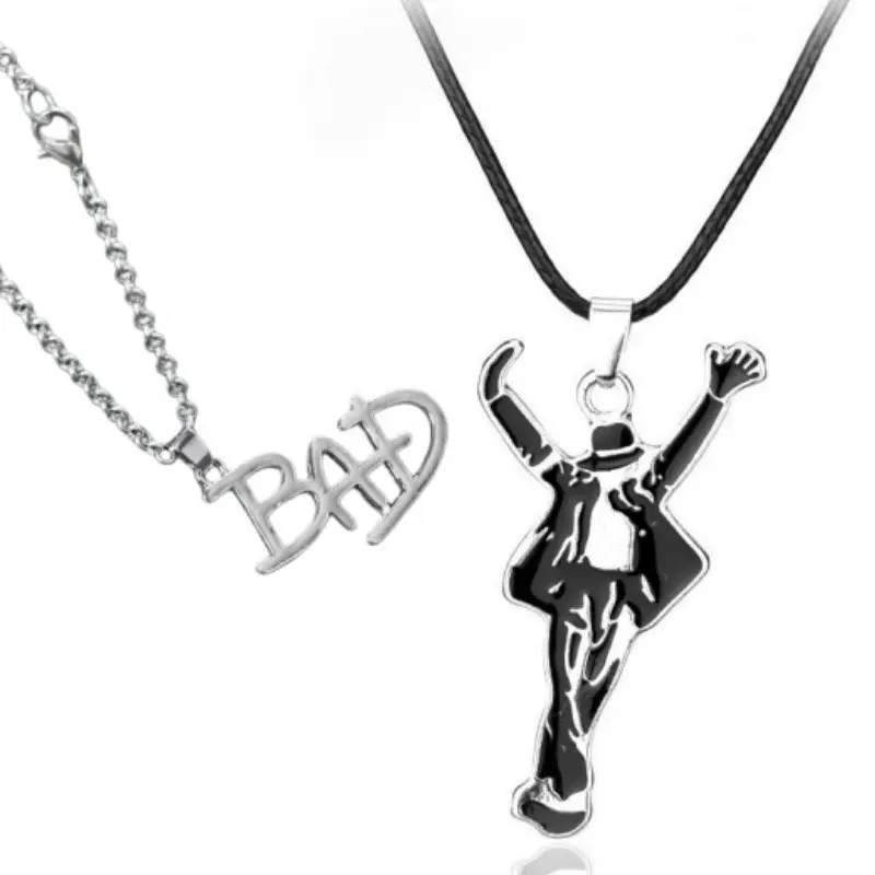 Michael Jackson Legend Dance Shadow Rope Necklace, Hot Selling Michael Jackson Bracelet Pendant, Mj Bad Logo Charm, Unique Accessory, Iconic Design